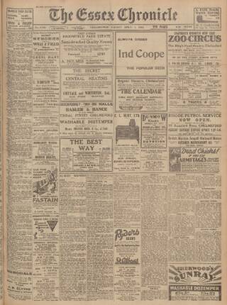 cover page of Chelmsford Chronicle published on April 1, 1932
