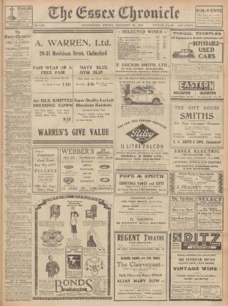 cover page of Chelmsford Chronicle published on December 13, 1935