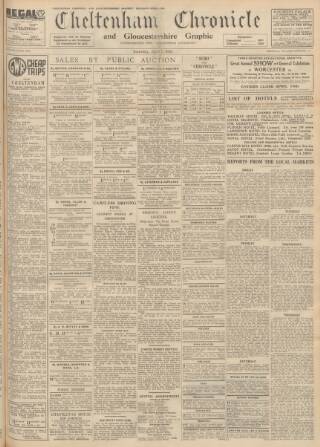 cover page of Cheltenham Chronicle published on April 1, 1939