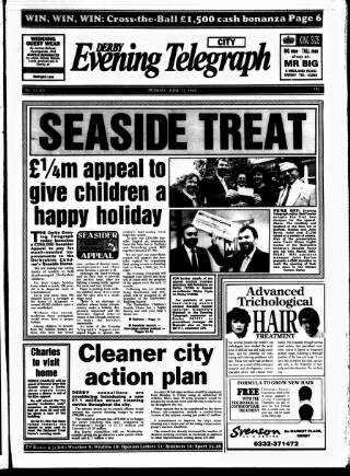 cover page of Derby Daily Telegraph published on June 13, 1988