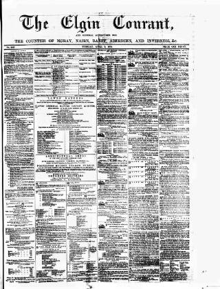 cover page of Elgin Courant and Morayshire Advertiser published on April 1, 1873