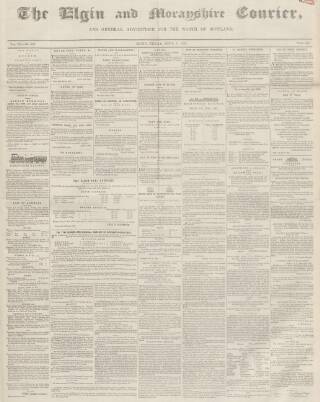 cover page of Elgin Courier published on April 1, 1853