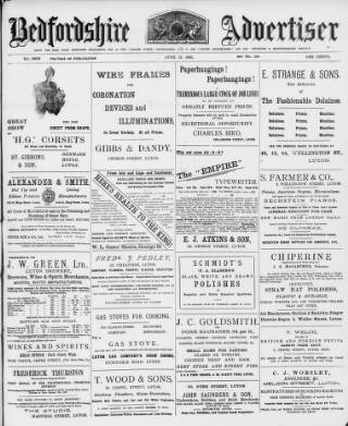 cover page of Luton Times and Advertiser published on June 13, 1902