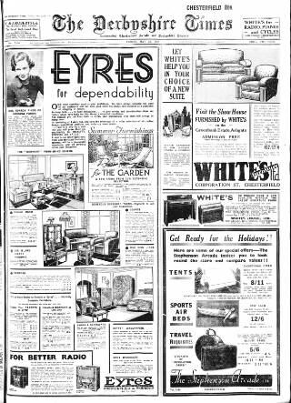 cover page of Derbyshire Times published on May 22, 1936