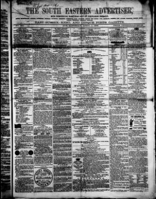 cover page of South Eastern Advertiser published on April 1, 1865