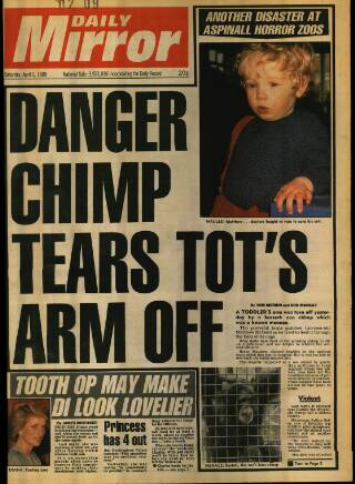 cover page of Daily Mirror published on April 1, 1989