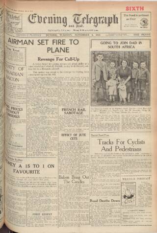 cover page of Dundee Evening Telegraph published on November 2, 1948