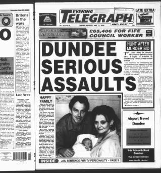 cover page of Dundee Evening Telegraph published on May 22, 2000