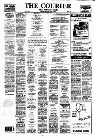 cover page of Dundee Courier published on June 13, 1991