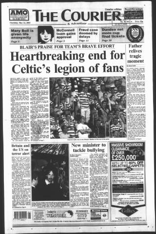 cover page of Dundee Courier published on May 22, 2003