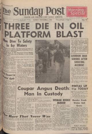 cover page of Sunday Post published on November 2, 1975