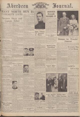 cover page of Aberdeen Weekly Journal published on June 13, 1940