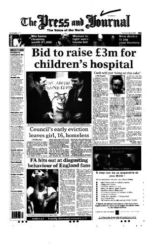 cover page of Aberdeen Press and Journal published on June 13, 2000