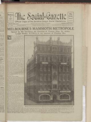cover page of Social Gazette published on April 1, 1916
