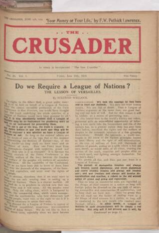 cover page of New Crusader published on June 13, 1919