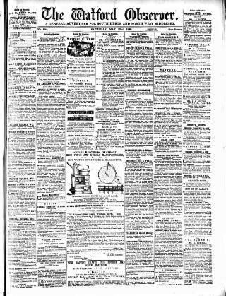 cover page of Watford Observer published on May 22, 1880