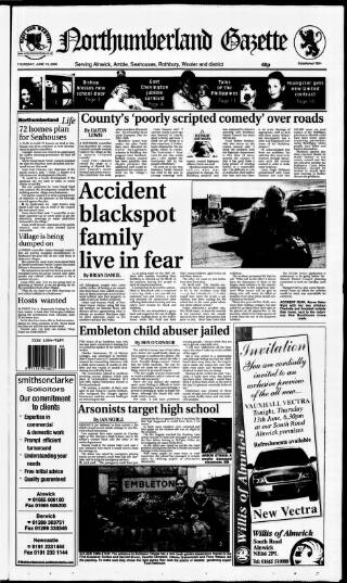 cover page of Alnwick Mercury published on June 13, 2002