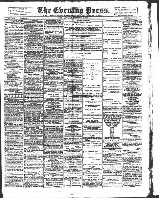 cover page of Yorkshire Evening Press published on November 2, 1895