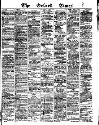 cover page of Oxford Times published on June 13, 1885