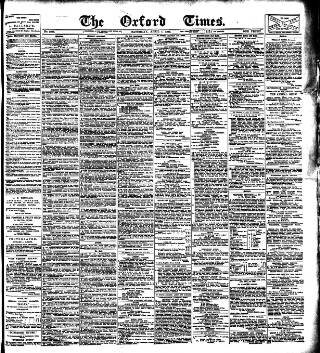cover page of Oxford Times published on April 1, 1893