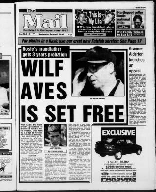 cover page of Hartlepool Northern Daily Mail published on August 2, 1995