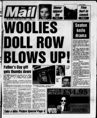 cover page of Hartlepool Northern Daily Mail published on June 13, 1997