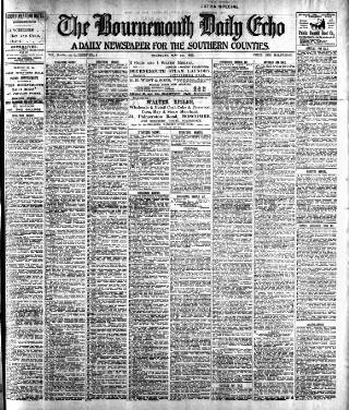 cover page of Bournemouth Daily Echo published on May 22, 1902