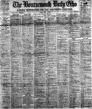 cover page of Bournemouth Daily Echo published on June 13, 1902