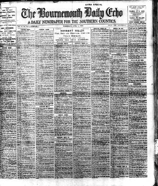 cover page of Bournemouth Daily Echo published on April 1, 1903