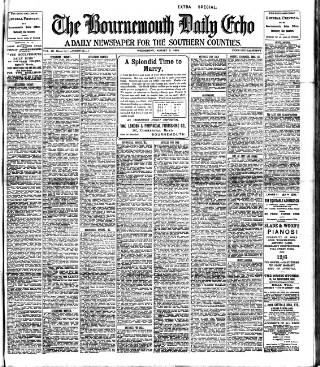 cover page of Bournemouth Daily Echo published on August 2, 1905