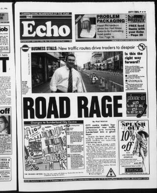 cover page of Sunderland Daily Echo and Shipping Gazette published on May 22, 1996
