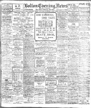 cover page of Bolton Evening News published on November 2, 1912