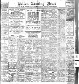 cover page of Bolton Evening News published on May 22, 1915