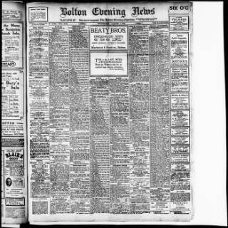 cover page of Bolton Evening News published on August 2, 1916