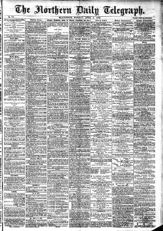 cover page of Northern Daily Telegraph published on April 1, 1889