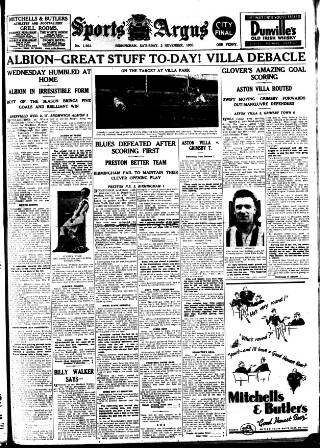 cover page of Sports Argus published on November 2, 1935