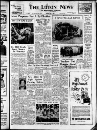cover page of Luton News and Bedfordshire Chronicle published on June 13, 1963
