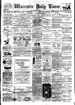 cover page of Worcester Daily Times and Journal published on April 1, 1898