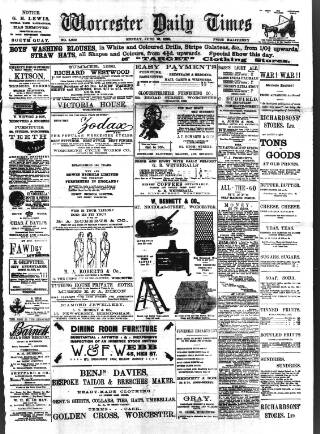 cover page of Worcester Daily Times and Journal published on June 13, 1898