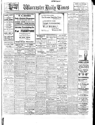cover page of Worcester Daily Times and Journal published on August 2, 1912