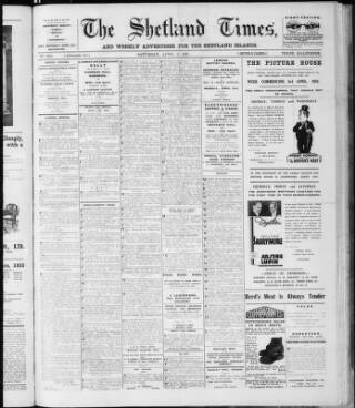 cover page of Shetland Times published on April 1, 1933