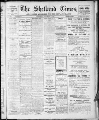 cover page of Shetland Times published on November 2, 1935