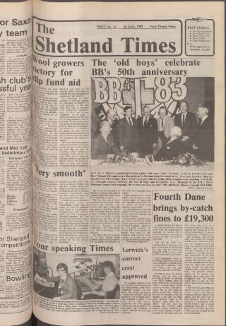 cover page of Shetland Times published on April 1, 1983