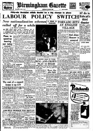 cover page of Birmingham Daily Gazette published on May 22, 1950