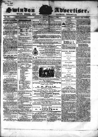 cover page of Swindon Advertiser and North Wilts Chronicle published on April 1, 1861