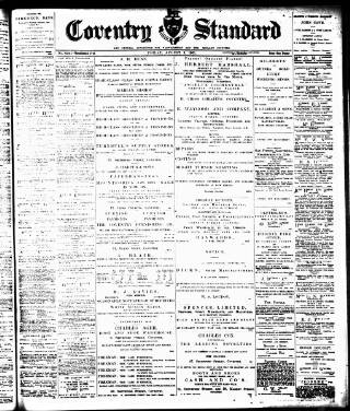 cover page of Coventry Standard published on August 2, 1901