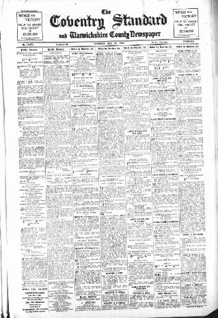 cover page of Coventry Standard published on May 22, 1943