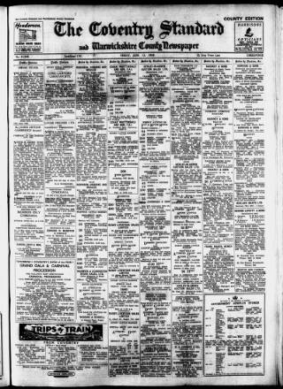 cover page of Coventry Standard published on June 13, 1958