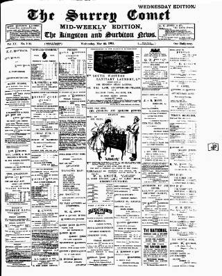 cover page of Surrey Comet published on May 22, 1901