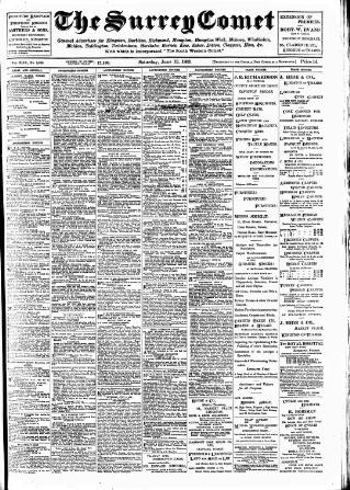 cover page of Surrey Comet published on June 13, 1903